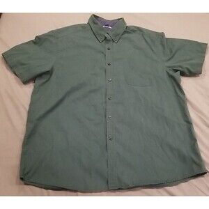 Joes USA Shirt Mens XL Green Short Sleeve Button Up Cotton Blend